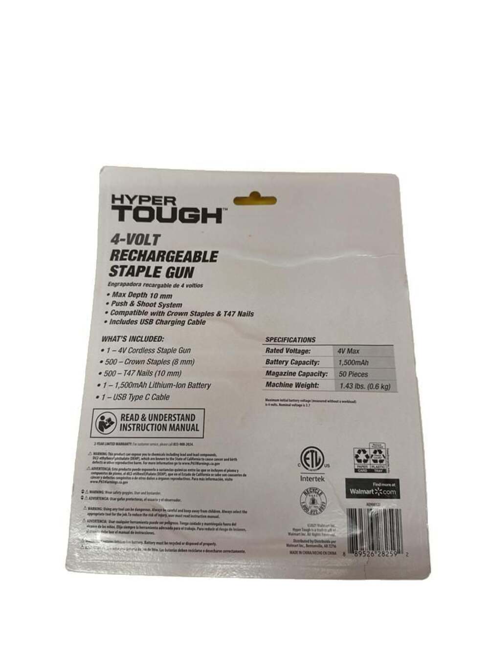 Hyper Tough 4-Volt Lithium-Ion Cordless Rechargeable Staple Gun - Picture 3 of 6